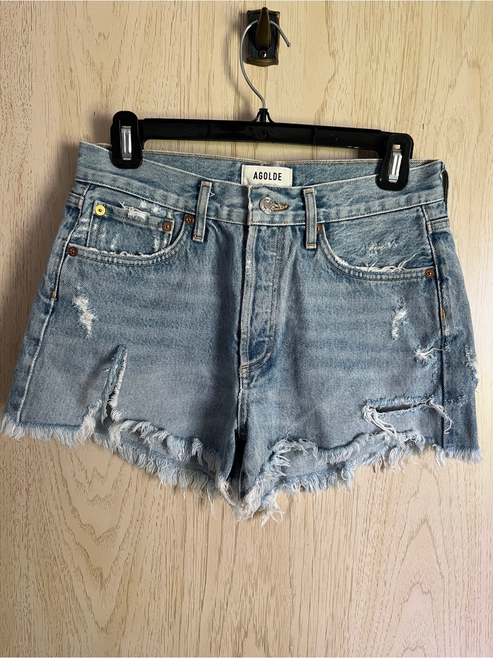 AGOLDE Parker Cut Off Distressed Jean Shorts Sz 26